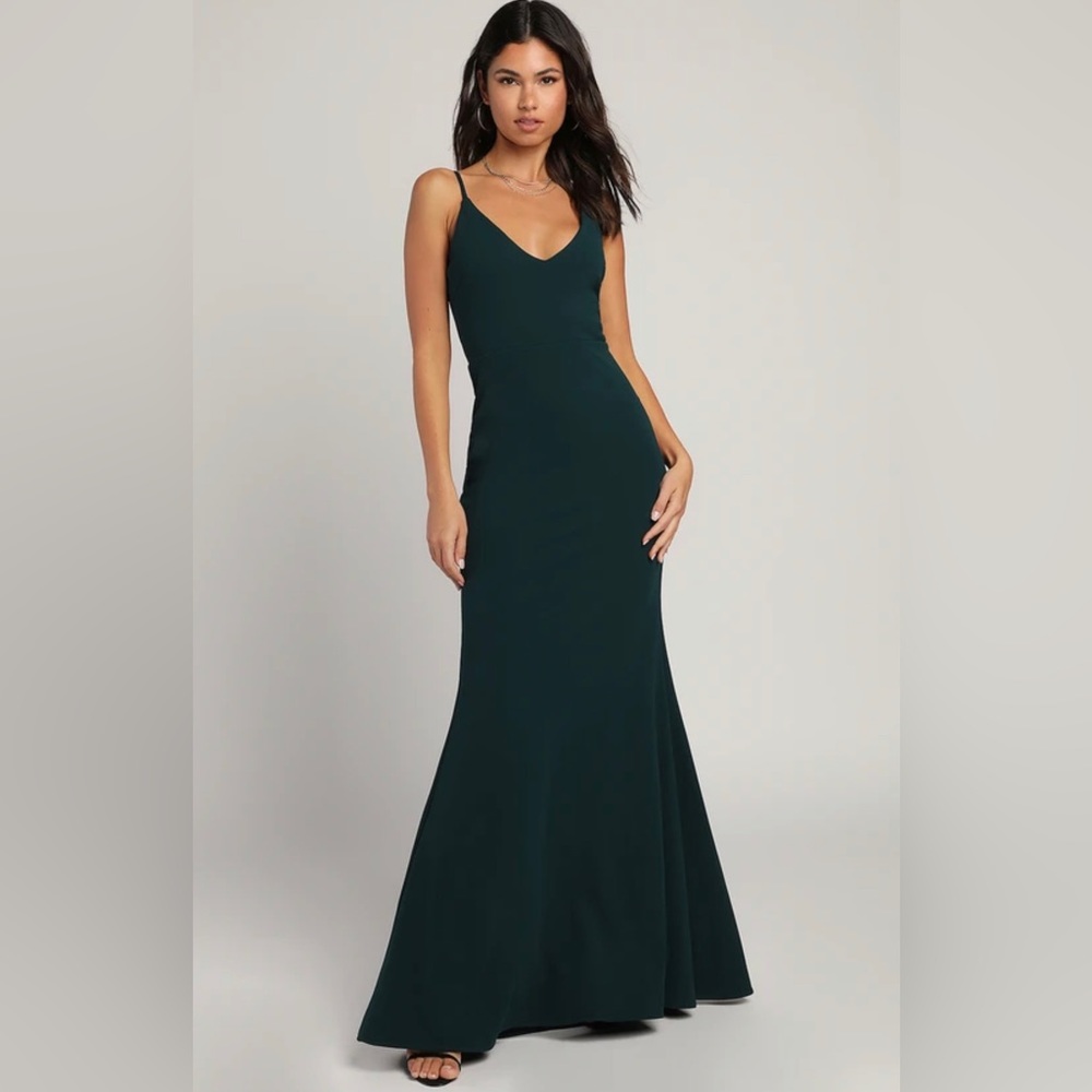 Lulus Infinite Glory Forest Green Maxi Dress